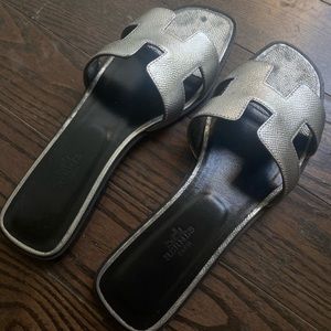 Hermes Oran Sandals; hardly worn, comes with dust bag & box